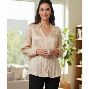 Current Air satin crinkle tunic blouse